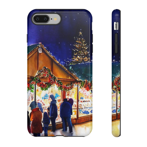Shopping at the Christmas Market - Impact Resistant Phone Case iPhone 8 Plus Glossy